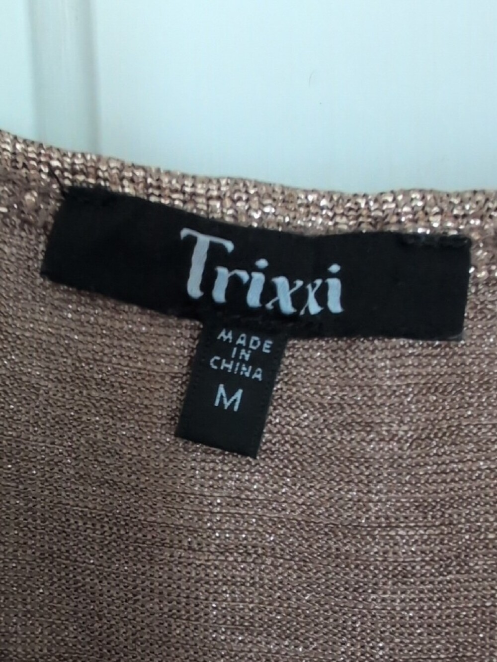 Trixxi Metallic Gold Twist-Front Mini Dress - Picture 2 of 4